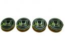JOGO DE EMBLEMA DE RODA HONDA EM PRETO 58mm - 4P&Ccedil;&acute;s + GARRAS DE FIXA&Ccedil;&Atilde;O