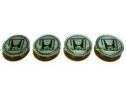 JOGO DE EMBLEMA DE RODA HONDA EM PRATA 58mm - 4P&Ccedil;&acute;s + GARRAS DE FIXA&Ccedil;&Atilde;O