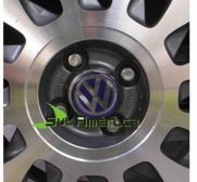JOGO DE EMBLEMA DE RODA VW EM AZUL 51mm - 4P&Ccedil;&acute;s + GARRAS DE FIXA&Ccedil;&Atilde;O