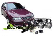 KIT FAROL AUXILIAR NEBLINA GOL G3 99/02 RCD C/ MOLDURA + BOTAO (8P&Ccedil;&acute;S)