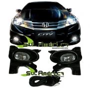 KIT FAROL AUXILIAR NEBLINA HONDA CITY 09/11 C/ BOT&Atilde;O + LAMPADAS (8P&Ccedil;&acute;S)