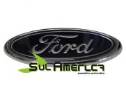 EMBLEMA DE GRADE DIANTEIRA FORD DEL REY 85/91 AZUL C/ FUNDO CROMADO