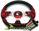 VOLANTE VERMELHO NEW TYPER 330mm + CUBO - Linha FORD