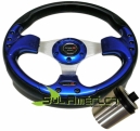 VOLANTE SAFARI RACING AZUL 330mm + CUBO - Linha VW