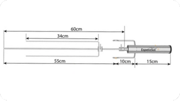 Mandiali e-Shop : Kit Espeto Giratório a Pilha + Carrossel para Espetinho  49 Cm