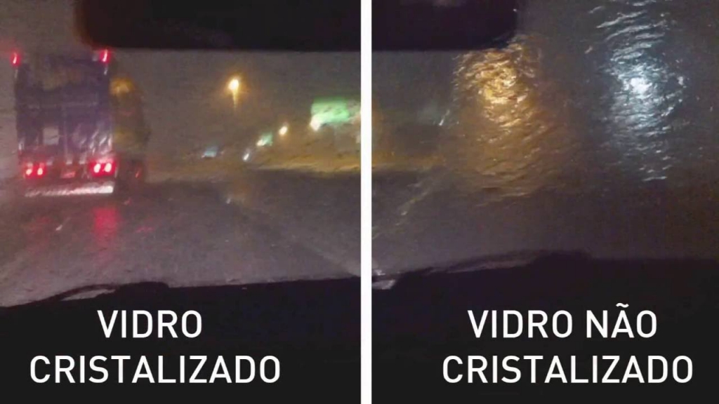 Comparação entre vidro cristalizado e vidro não cristalizado